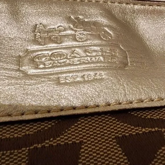Coach Sliver Khaki Platinu Signature Carly Dust Bag